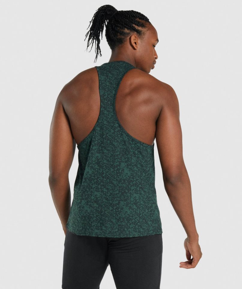 Men's Gymshark Critical 2.0 Stringer Tanks Dark Green | CA 735N8A